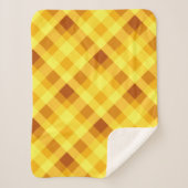 Schattige eigeel geel geruite kleine sherpa deken (Voorkant)