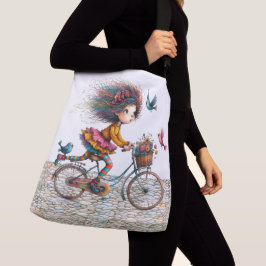 Schattige eigenzinnig fietsmeisje - Zie terug - Ta Crossbody Tas