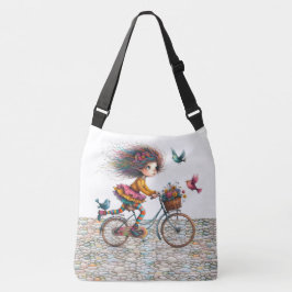 Schattige eigenzinnig fietsmeisje - Zie terug - Ta Crossbody Tas