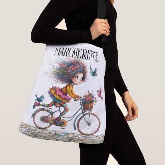 Schattige eigenzinnig fietsmeisje - Zie terug - Ta Crossbody Tas (Dichtbij)