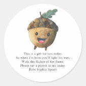 Schattige eikel - Prayer candle label (Voorkant)