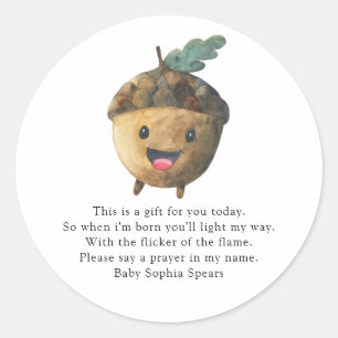 Schattige eikel - Prayer candle label