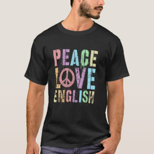 Schattige ELA-leraar VRIEDE LIEFDE ENGELS Biblioth T-shirt