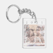 Schattige Elegant 2024 Kalender Familie Fotonaam Sleutelhanger (Voorkant Links)