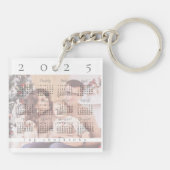 Schattige Elegant 2024 Kalender Familie Fotonaam Sleutelhanger (Achterkant)