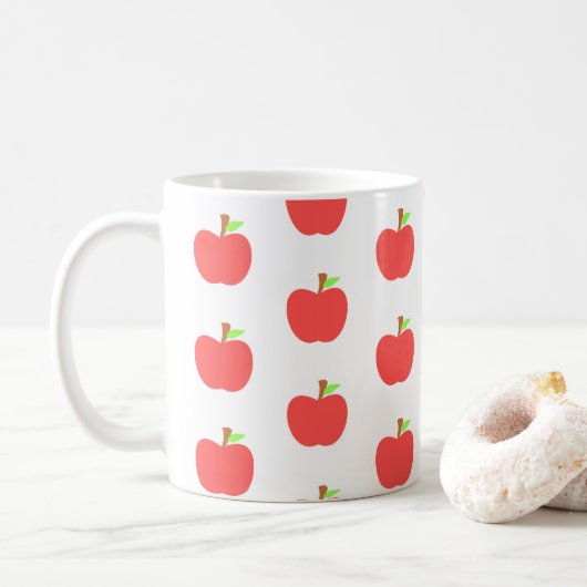 Schattige Elegant Apple Pattern Koffiemok (Met donut)