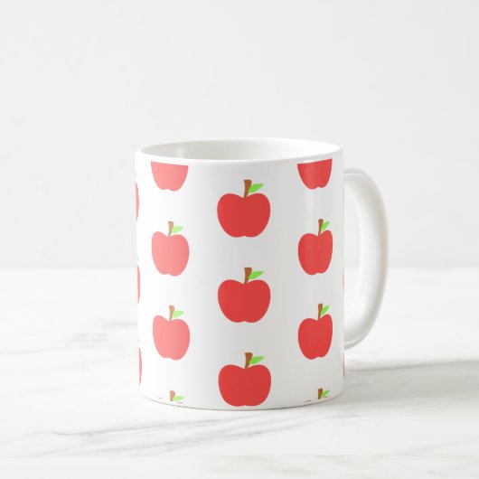 Schattige Elegant Apple Pattern Koffiemok (Voorkant rechts)