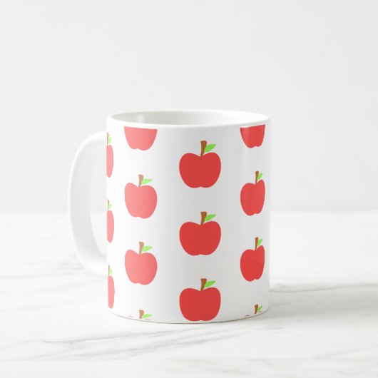 Schattige Elegant Apple Pattern Koffiemok (Voorkant links)