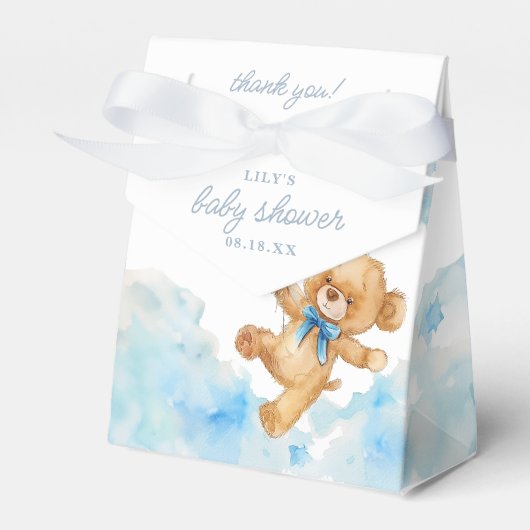 Schattige Elegant Barly Wait Blue Boy Baby shower Bedankdoosjes (Voorkant Zijde)