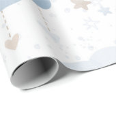 Schattige Elegant Blauw Ivoor Wolken Sterren Jonge Cadeaupapier (Rol Hoek)