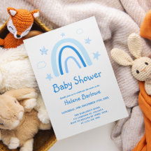 Schattige Elegant Blauw Regenboog Baby shower