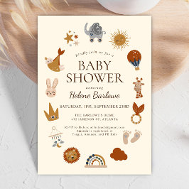 Schattige Elegant Boho Baby shower Kaart