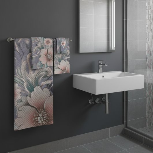 Schattige Elegant Floral Gingham Pattern Bad Handdoek