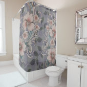 Schattige Elegant Floral Gingham Pattern Douchegordijn (In situ)