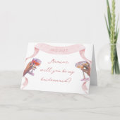 Schattige Elegant Gepersonaliseerd Bruidsmeisje Vo Bedankkaart (Voorkant)