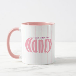 Schattige Elegant Gepersonaliseerd "Nancy" Lichtro Mok