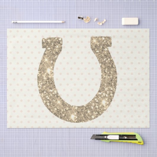Schattige Elegant Glam Gold Glitter Hoefijzer Tissuepapier (Craft)