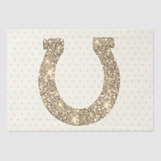 Schattige Elegant Glam Gold Glitter Hoefijzer Tissuepapier (Voorkant)