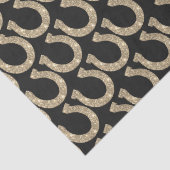 Schattige Elegant Glam Hoefijzer Goud Zwart Glitte Tissuepapier (Detail)