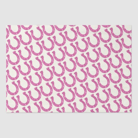 Schattige Elegant Glam Hoefijzer Roze Glitter Tissuepapier (Voorkant)