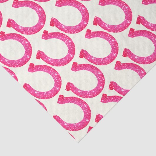 Schattige Elegant Glam Hoefijzer Roze Glitter Tissuepapier (Detail)