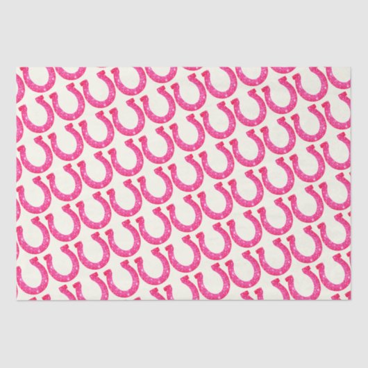 Schattige Elegant Glam Hoefijzer Roze Glitter Tissuepapier (Voorkant)