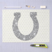 Schattige Elegant Glam Silver Glitter Hoefijzer Tissuepapier (Craft)