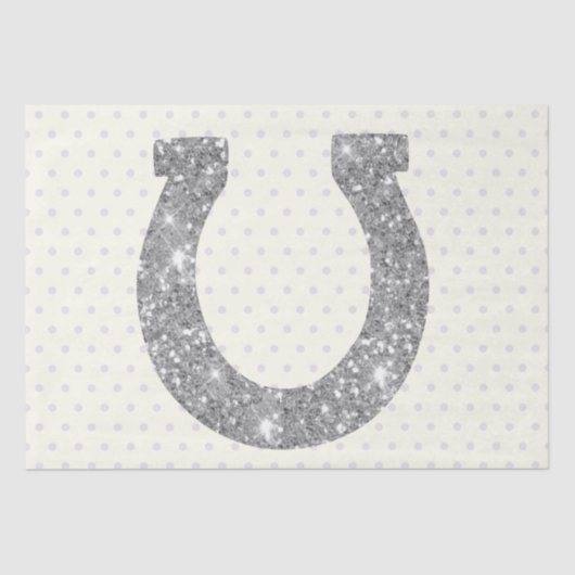 Schattige Elegant Glam Silver Glitter Hoefijzer Tissuepapier (Voorkant)