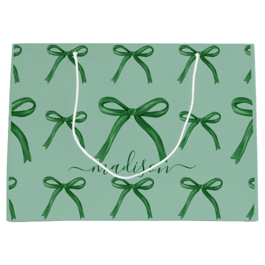 Schattige elegant groen boogpatroon groot cadeauzakje (Voorkant)