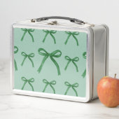 Schattige elegant groen boogpatroon Metal Lunchbox (In situ)