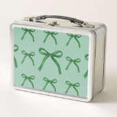 Schattige elegant groen boogpatroon Metal Lunchbox (Voorkant)