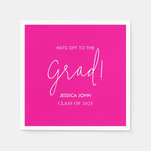 Schattige Elegant hot pink Gefeliciteerd Afstudere Servet (Voorkant)