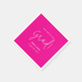 Schattige Elegant hot pink Gefeliciteerd Afstudere Servet (Hoek)