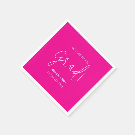 Schattige Elegant hot pink Gefeliciteerd Afstudere Servet (Hoek)