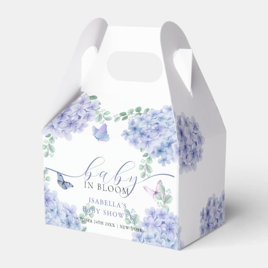 Schattige Elegant Hydrangea Floral Garden Baby sho Bedankdoosjes (Achterkant)