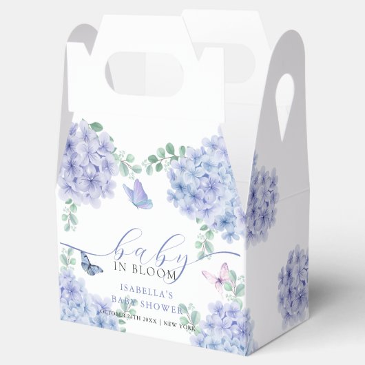 Schattige Elegant Hydrangea Floral Garden Baby sho Bedankdoosjes (Geopend)