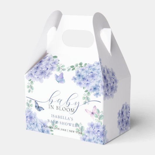 Schattige Elegant Hydrangea Floral Garden Baby sho Bedankdoosjes (Voorkant Zijde)