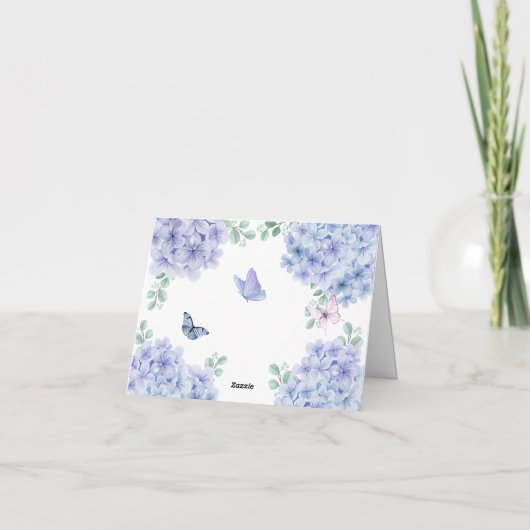 Schattige Elegant Hydrangea Floral Garden Baby sho Bedankkaart (Achterkant)