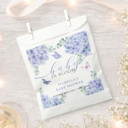 Schattige Elegant Hydrangea Floral Garden Baby sho Bedankzakje (Geknipt)