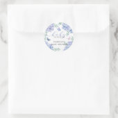 Schattige Elegant Hydrangea Floral Garden Baby sho Ronde Sticker (Tas)