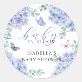 Schattige Elegant Hydrangea Floral Garden Baby sho Ronde Sticker