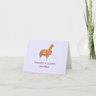 Schattige Elegant Llama Alpaca Hand-Geïllustreerd  Bedankkaart