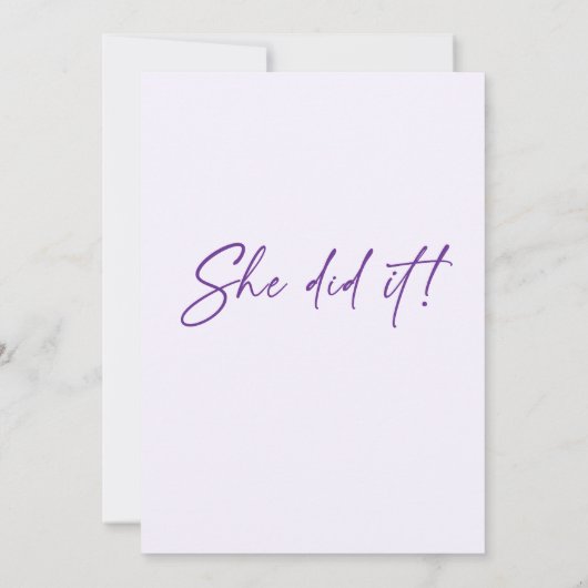 Schattige Elegant Minimaal Bloemen Afstudeerfeest Kaart (Achterkant)