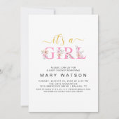 Schattige Elegant Modern Simpel Het is een Meisje  Kaart (Voorkant)