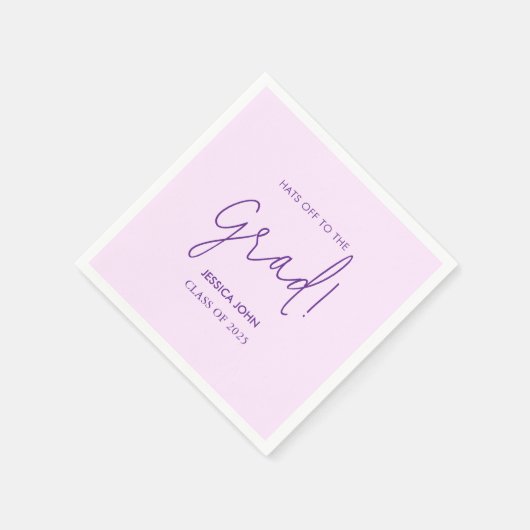 Schattige Elegant Paarse Gefeliciteerd Afstuderen Servet (Hoek)