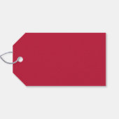 Schattige Elegant Retro Rood en Wit Vrolijk Kerstf Cadeaulabel (Achterkant Horizontaal)