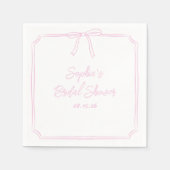 Schattige Elegant Roze Eenvoudige Girly Bow Vrijge Servet (Voorkant)