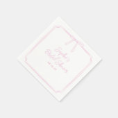 Schattige Elegant Roze Eenvoudige Girly Bow Vrijge Servet (Hoek)