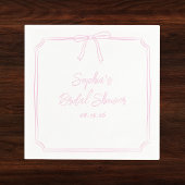 Schattige Elegant Roze Eenvoudige Girly Bow Vrijge Servet