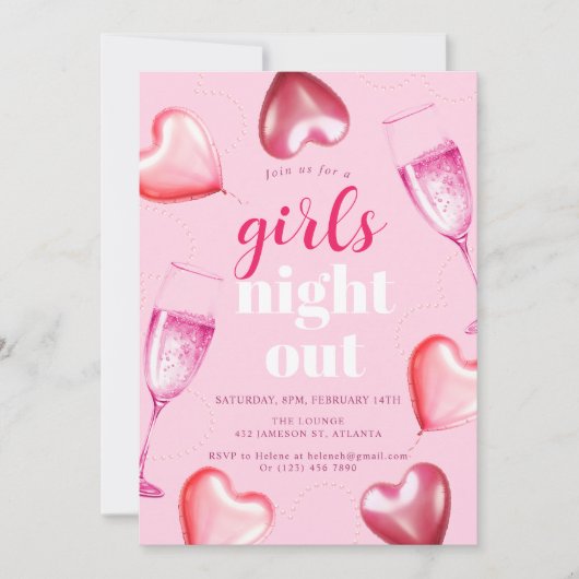 Schattige Elegant Roze Verjaardags Meisjes Night O Kaart